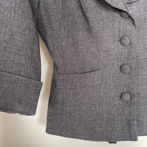 Dark Grey 3/4 Sleeve Blazer - Picture 4 of 7
